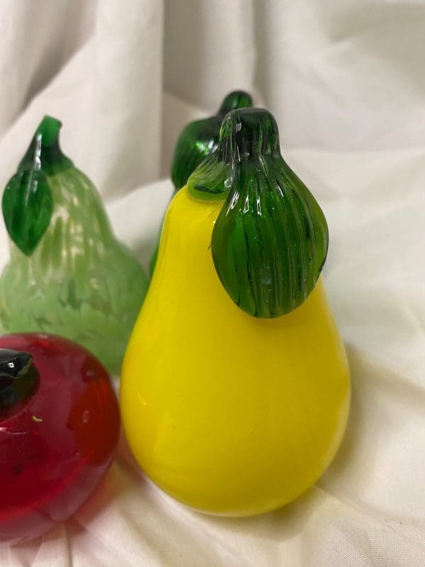 glass fruit yellow pear