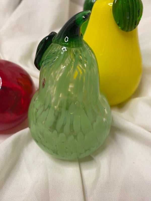 glass fruit close green clear pear