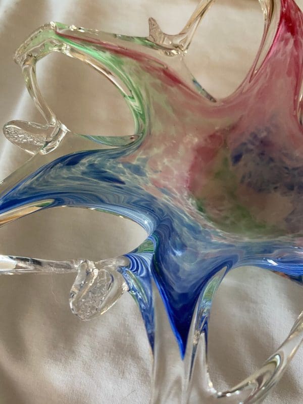 hand blown glass bowl art glass