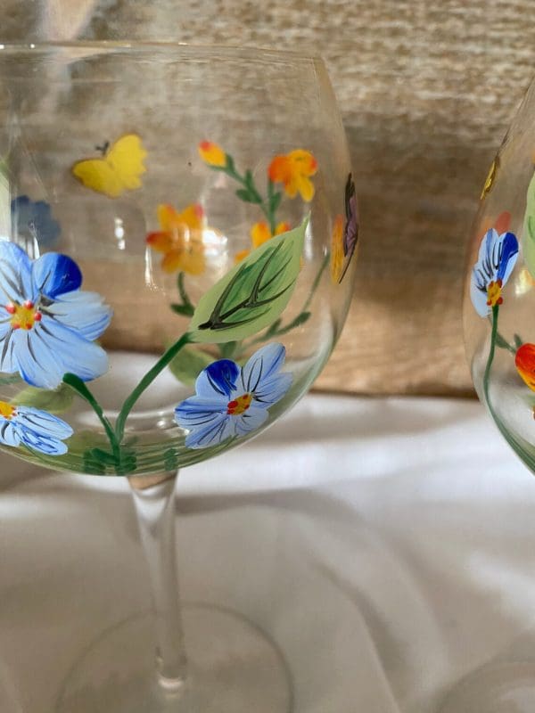 hand painted goblets for wine