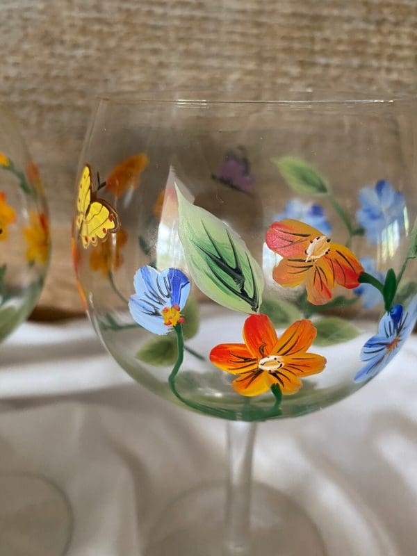 hand painted goblets close