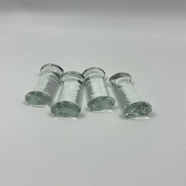 glass knife rests left side clear glass set of four