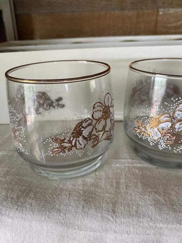 vintage Libbey glasses gold edge