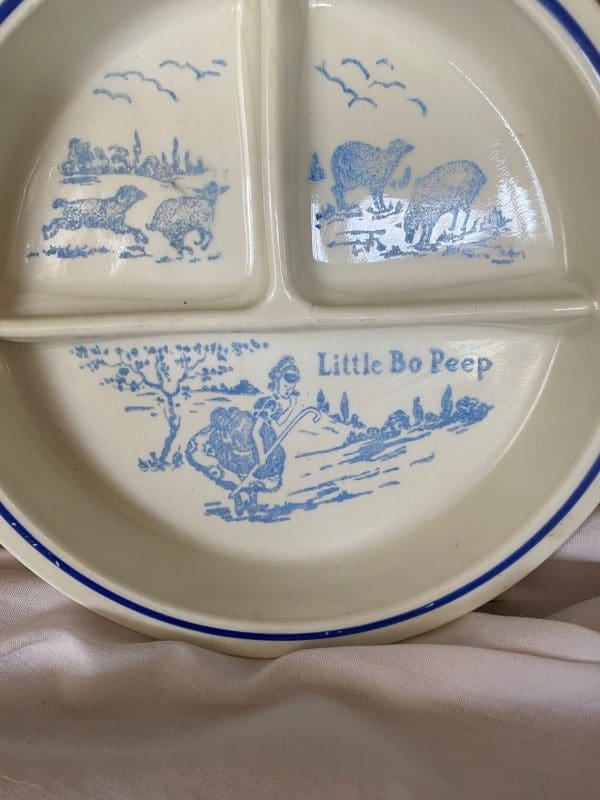 vintage divided plates little bo peep close