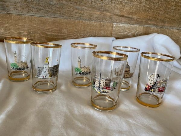 London landmark drink glasses set of six