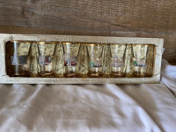 London landmark drink glasses set of six in original box