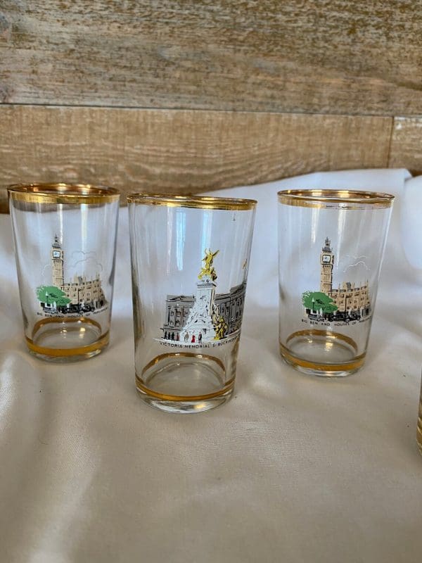 London landmark drink glasses each unique