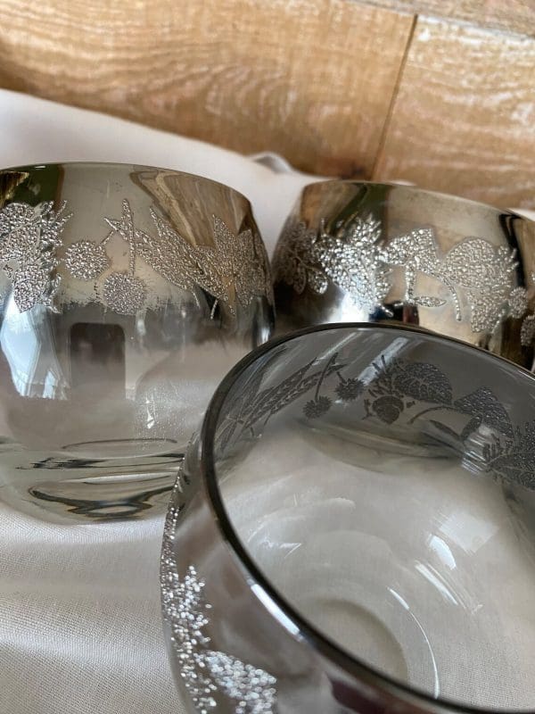 roly poly glass silver glass set of four