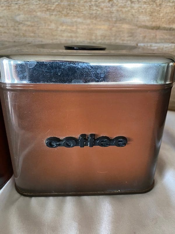 vintage metal canister set coffee holder