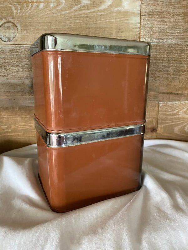 vintage metal canister set stackable