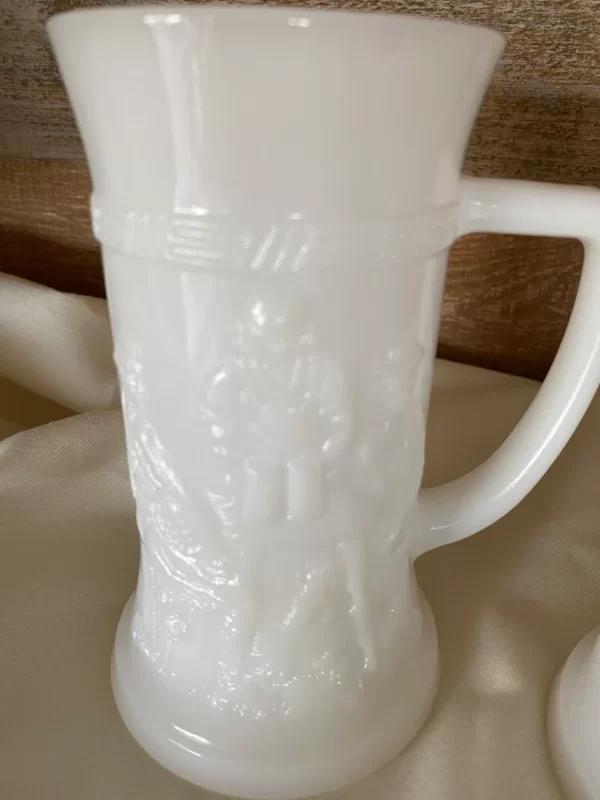 milk glass stein close front