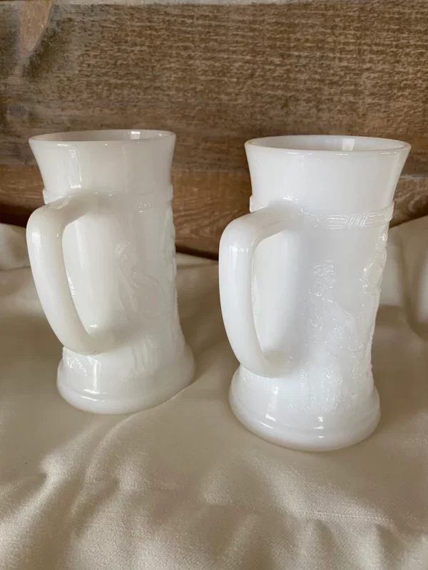 milk glass stein handles