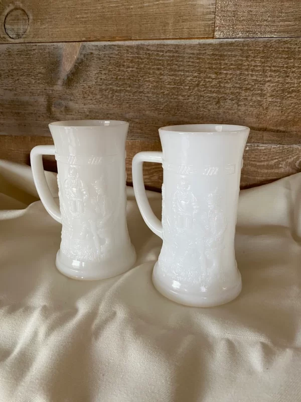 milk glass stein backs