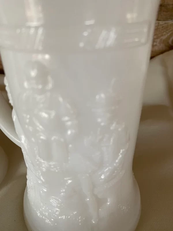 milk glass stein close