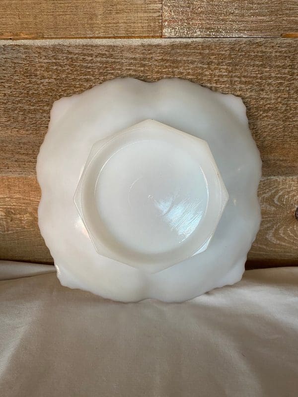 milk glass bowl with grapes bottom