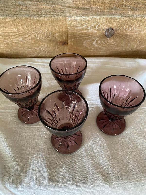 vintage Hazel Atlas glasses Moroccan Amethyst Wine Glass Set of Four tops