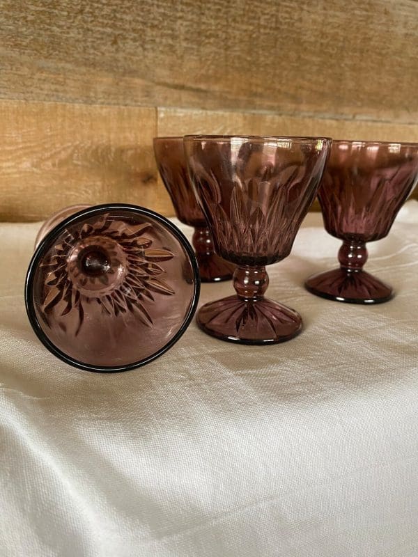 vintage Hazel Atlas glasses Moroccan Amethyst Wine Glass Set of Four inside