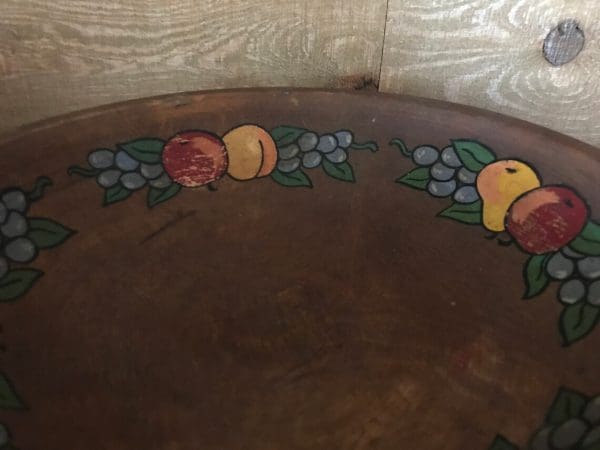 Munising wooden bowl wear to the painted inside