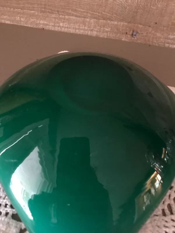 Green Murano glass with white and gold inside bottom