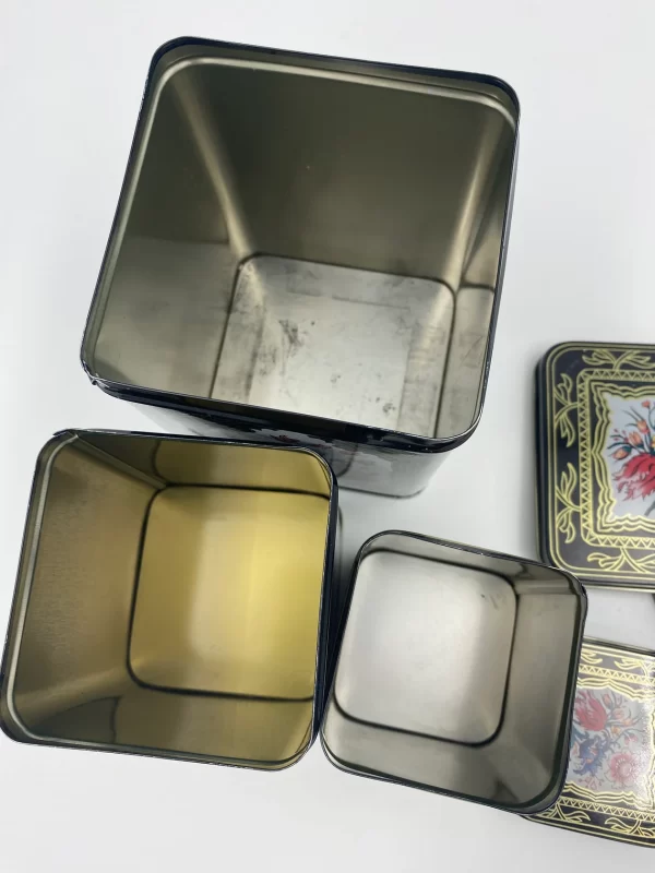 tin canister set vintage close inside