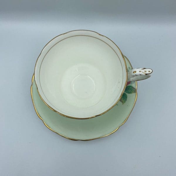 Paragon cabbage rose teacup top view inside