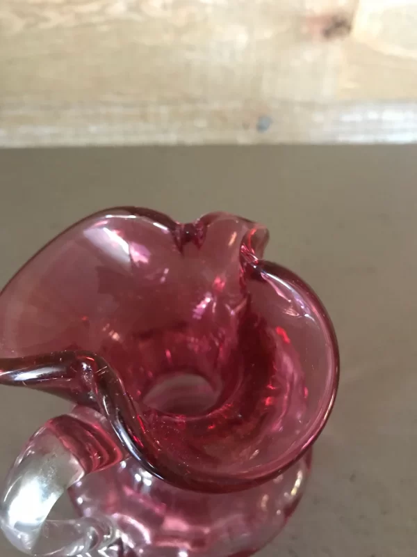 pink glass creamer top