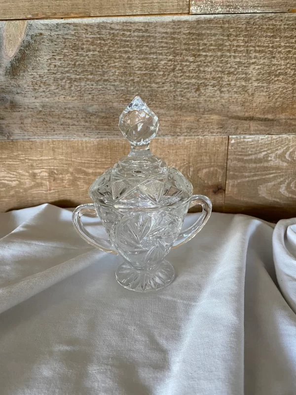 crystal sugar bowl with lid pinwheel