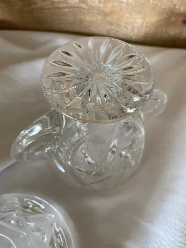 crystal sugar bowl with lid bottom