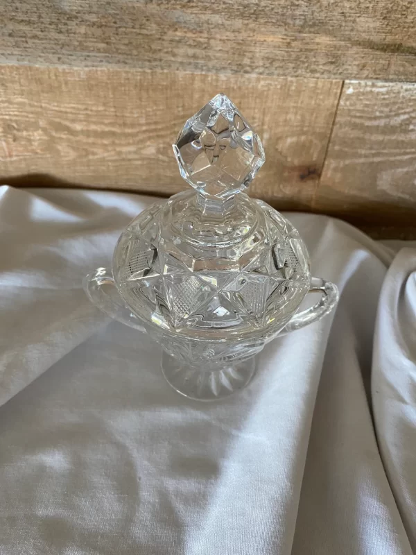 crystal sugar bowl with lid top