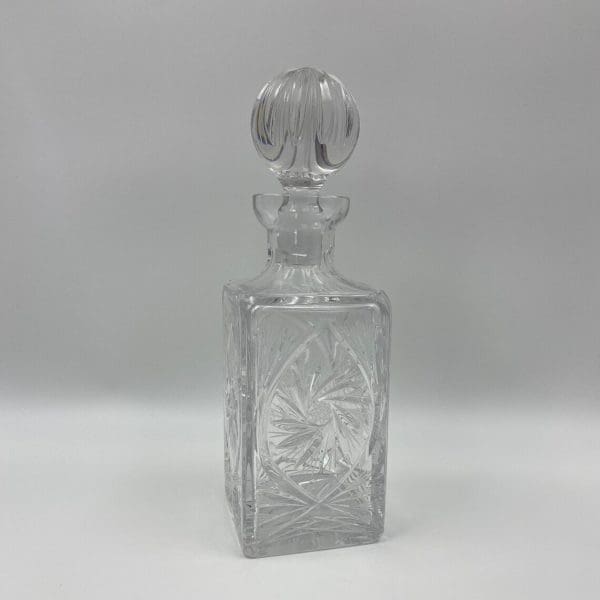 vintage square crystal decanter pinwheel