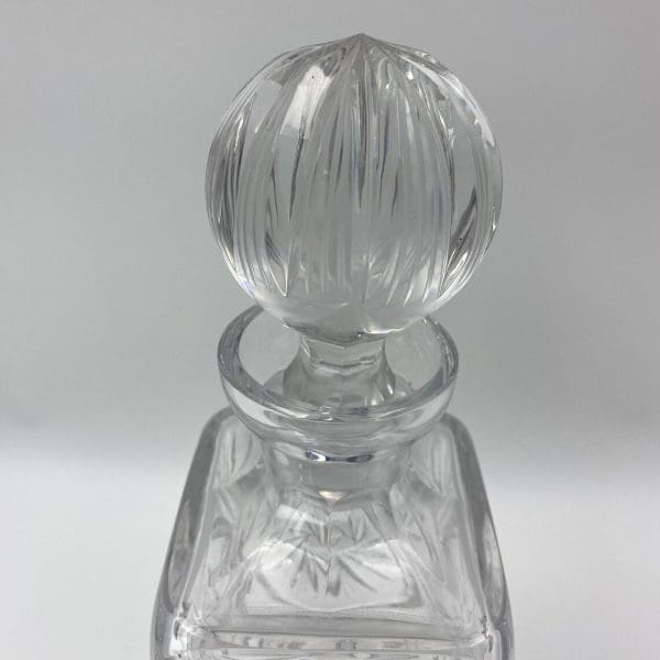 vintage square crystal decanter close stopper