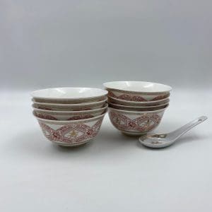 Chinese porcelain rice bowls set of eight