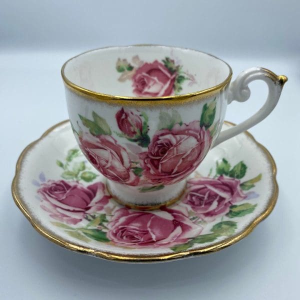 Queen Anne tea cup and saucer Lady Margret pink roses