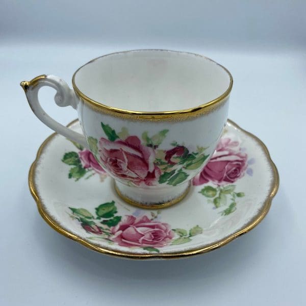 Queen Anne tea cup and saucer left side