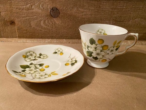 apple blossom tea cup and saucer