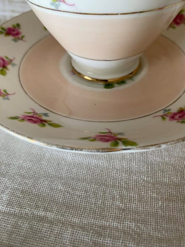 cute tea cups Royal Standard Pink with Rose Chintz wear to gold