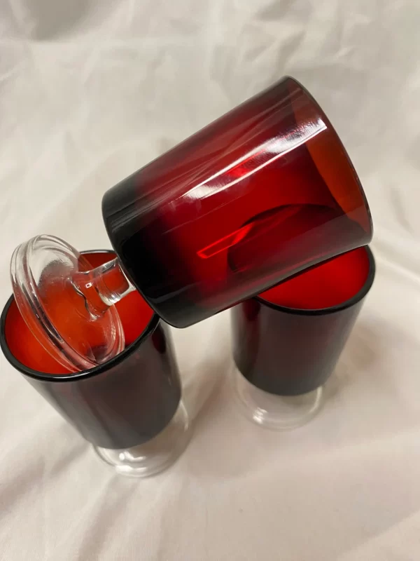 vintage Luminarc Arcoroc close red ruby glass