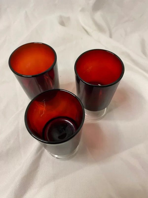 vintage Luminarc Arcoroc three shot glasses