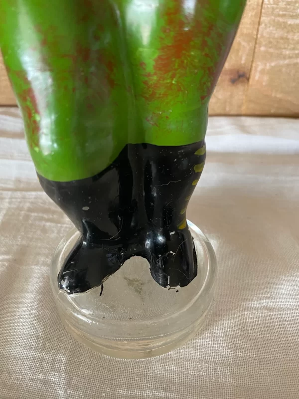 old glass bottles painted solider boots