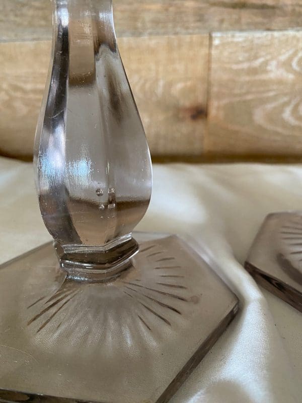 vintage glass candle holders air bubble