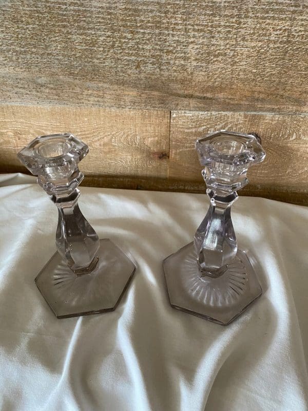 vintage glass candle holders top