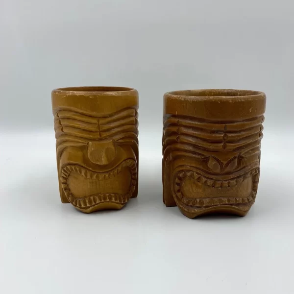 vintage tiki mugs pair