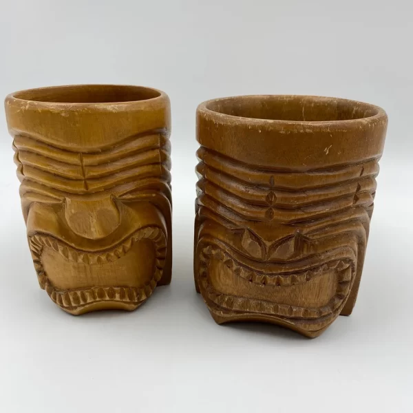 vintage tiki mugs faces