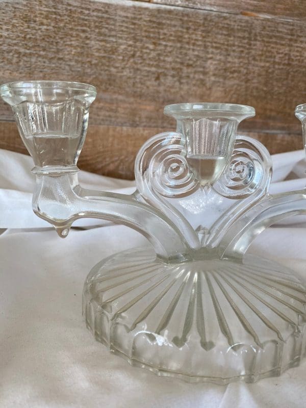 vintage glass candelabra close left