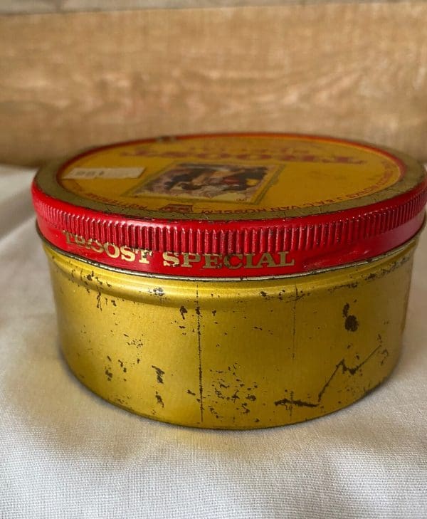 tobacco tins vintage Troost Special Cavendish round can shows "Troost Special" on side