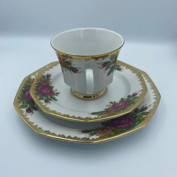 Winterling Bavaria Germany tea cup and saucer rose heavy gold handle