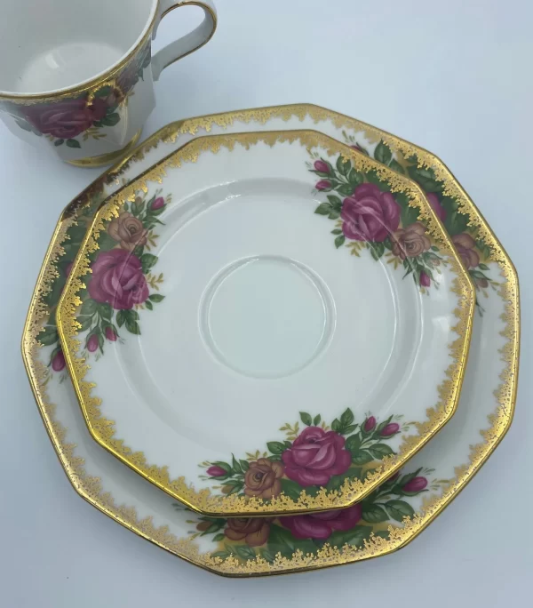 Winterling Bavaria Germany tea cup and saucer rose heavy gold plates