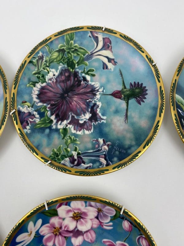 Bradford Exchange hummingbird plates hummingbirds with flowers plate set of 7