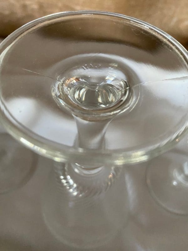 Italian wine glasses bottom embossed Italy