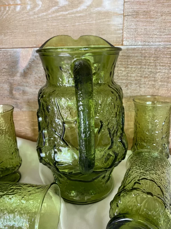 Anchor Hocking green pitcher handle